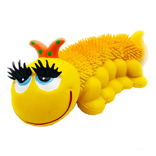 Caterpillar Squeaky Dog Toys Soft Sensory Natural Rubber (Latex)